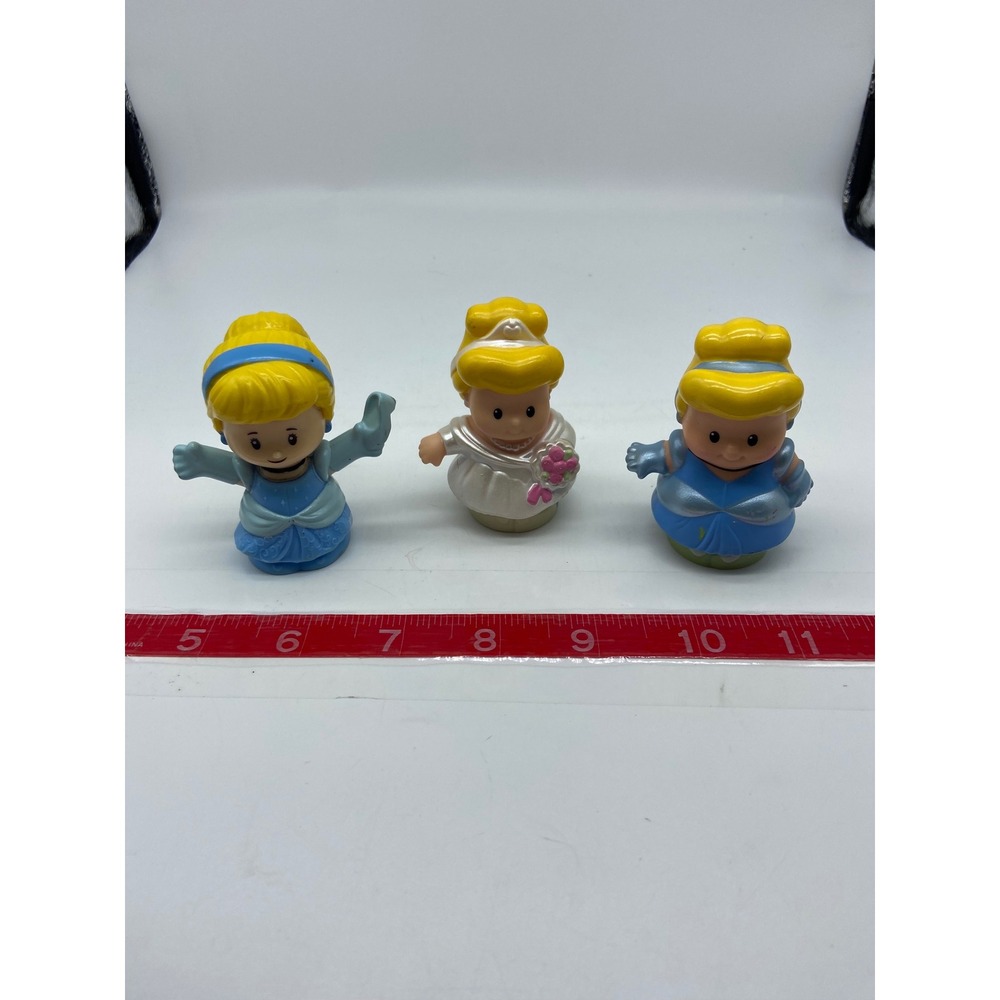 Fisher Price Little People Cinderella Blue White 3 Piece Disney Princess Lot